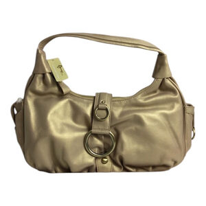 Michael Rome Designs Gold Italian Leather Hobo Bag NWT Vintage